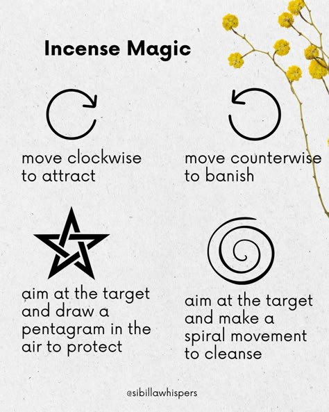 Very simple ways to be intentional and magical with your incenses 🌿💛 . . #witchtips #witchvibes #incensemagick #spells #witchcraft #witchesofinstagram Incense In Witchcraft, Ways To Be Spiritual, Witchcraft And Spirituality, How To Do Witchcraft Spells, Simple Witchcraft Spells, How To Use Incense, Manifestation Spells Witchcraft, Simple Spells For Beginner Witches, Closed Practices Witchcraft