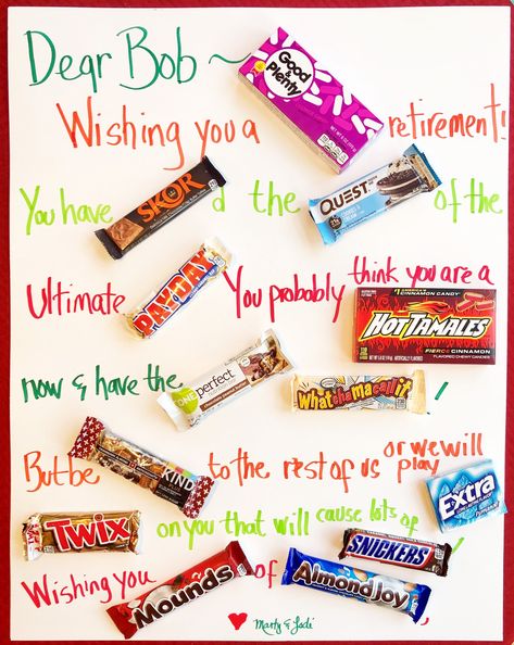 Retirement Candy Poster, Retirement Candy Boards, Retirement Candy Bar Poster, Candy Bar Poems, Pastor Retirement, Candy Poems, Retirement Candy, Retirement Poems, Money Gifts Christmas