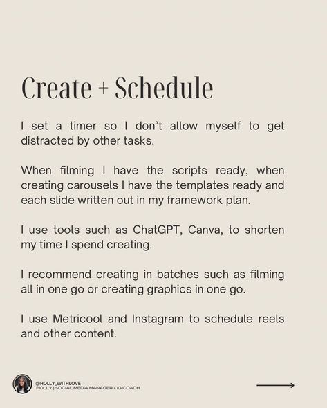 Swipe to see my content creation process ✍🏼📲 I hope this inspires you to get ahead. I cant begin to explain just how much of a difference batching content will be for the growth of your business. My biggest tip for anyone building a business using Instagram is to ‘TREAT YOURSELF AS A CLIENT’ You need to show up. My 6-week program is going to show you exactly how to build a sustainable business whilst building a life youre obsessed with 🔥 Comment SCALE below 👇🏽 #Socialmediamarketing #... How To Batch Content, Using Instagram, Building A Business, Sustainable Business, Content Creation, Show Up, Coaching Business, Social Media Manager, I Cant