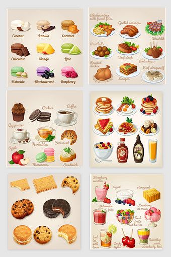 Western dessert food ingredients#pikbest#graphic-elements Western Foods, Western Desserts, Dessert Names, Food Watercolor, Sandwich Cake, Cute Food Art, Western Food, Food Ingredients, Food Names