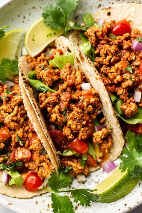 Turkey Taco Seasoning Recipes, Healthy Taco Recipes Beef, Ground Turkey Ranch Seasoning, Ground Turkey Taco Recipes For Dinner, Ground Turkey Recipes Mexican, Turkey Burritos, Ground Turkey Taco Recipes, Turkey Tacos Recipes, Baked Tortellini