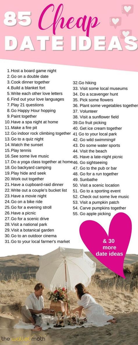 85 cheap date ideas Fun Date Activities Couple, Date Trip Ideas, Future Dates We Will Do, No Money Dates Ideas Couple, Budget Dates Ideas, Creative Cheap Date Ideas, Perfect Romantic Date Ideas, Things To Do Couples Date Ideas, Things To Do For Couples Ideas