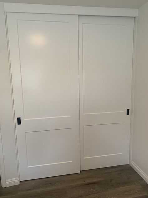 Closet Double Door Ideas, Large Closet Doors, Entrance Closet Doors, Modern Sliding Closet Doors, Bypass Closet Doors, Shaker Closet Doors, Double Closet Doors, Modern Closet Doors, Diy Interior Doors