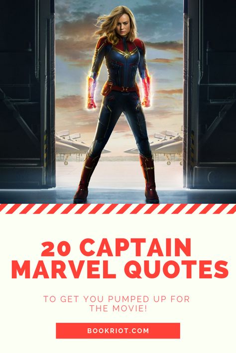 These 20 Captain Marvel Quotes will get you pumped up for the movie. Check 'em out.   Captain Marvel | Captain Marvel Quotes | Superhero Quotes | Quote lists | Comics Quotes Spider Woman Quotes, Captain Marvel Quotes, Marvel Avengers Quotes, Marvel Avengers Bedroom, Marvel Avengers Toys, Superhero Quotes, Comics Quote, Senior Quotes Funny, Avengers Quotes