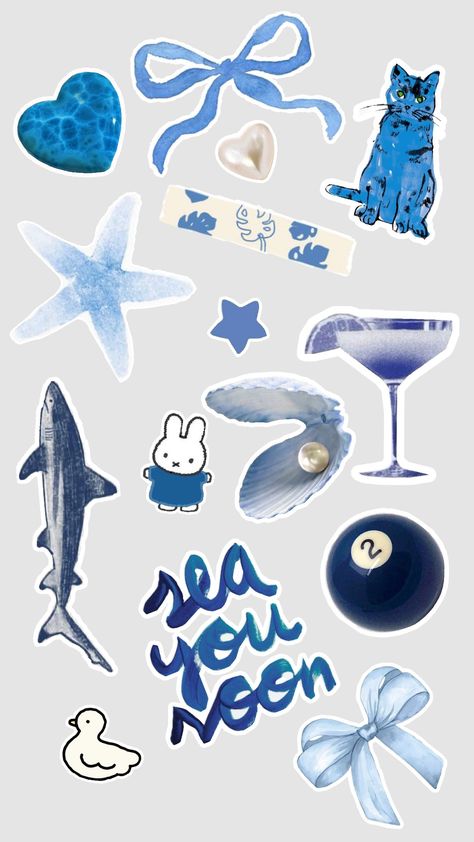 blue sticker sheet for scrapbooks #sticker sheet Blue Digital Stickers, Stickers Sheet Aesthetic, Sticker Sheets Aesthetic Printable, Blue Printable Stickers, Journal Ideas Blue, Blue Stickers Printable, Blue Stickers Aesthetic Printable, Blue Journal Stickers, Blue Stickers Aesthetic