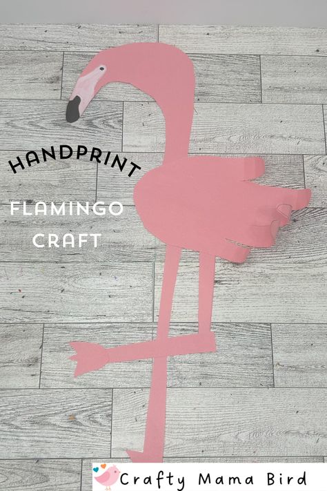 Create this easy flamingo with only 1 piece of paper!  {FREE TEMPLATE} Preschool Activities Summer, Flamingo Handprint, Flamingo Crafts, Summer Preschool Activities, Flamingo Craft, Craft Preschool, The Letter J, Simple Drawings, Budget Crafts