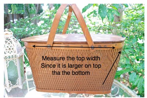 The Polka Dot Closet: How To Sew A Picnic Basket Liner Picnic Basket Repurpose Ideas, Picnic Basket Liner Diy, Picnic Basket Repurpose, Picnic Basket Sewing Pattern, Picnic Basket Diy, Longaberger Basket Liner Patterns, Tea Basket, Vintage Picnic Baskets, Trendy Closet