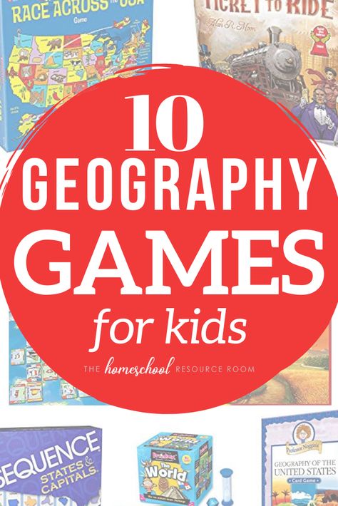 10 FUN Geography Games for Kids - The Homeschool Resource Room Geography Games For Kids, Homeschool Subjects, Geography Homeschool, Homeschool Literature, Homeschool Nook, Pnp Games, Elementary Geography, Homeschool Games, Homeschool Montessori