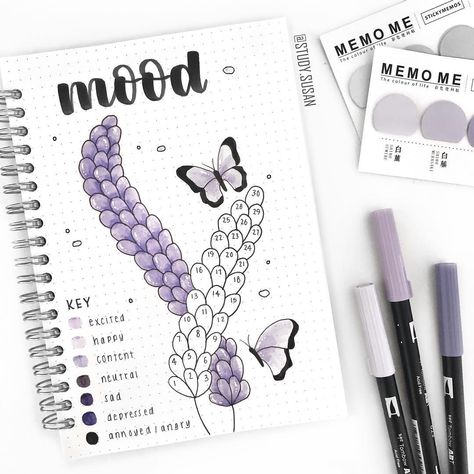 Notesbog Design, Journal D'inspiration, Bullet Journal Mood Tracker, Kunstjournal Inspiration, Bullet Journal Month, Kalender Design, Bullet Journal Page, Bullet Journal Ideas Templates, Creating A Bullet Journal