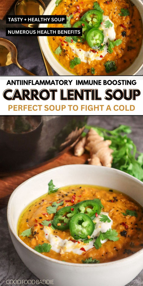 Antiinflammatory Vegan Meals, Soups To Help With Congestion, Anti Inflammation Lentil Soup, Lentil Soup Aip, Food Is Medicine Recipes, Soup For Sickness Vegetarian, Antiinflammatory Soup Vegan, Consume Soup Recipe, Blended Lentil Soup