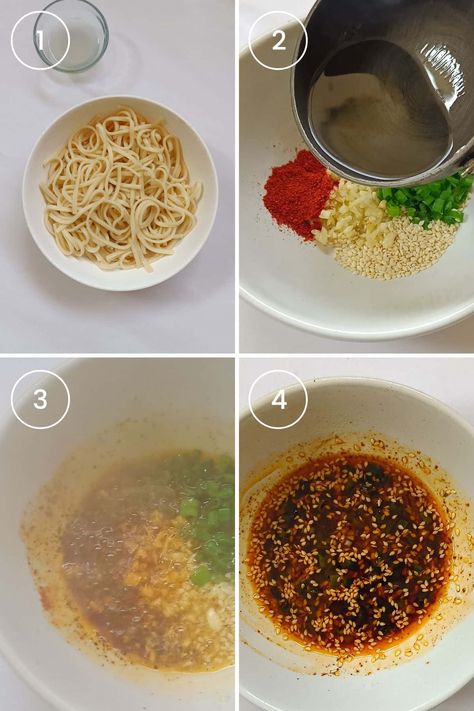 10-Minute Garlic Chili Oil Noodles - Spoons Of Flavor Hot Oil Noodles Recipe, Garlic Oil Noodles Recipe, Chili Oil Egg Noodles, Chili Oil Recipe Noodles, Chile Oil Noodles, Chili Oil Udon Noodles, Chinese Garlic Noodles Recipe, Chili Oil Ramen Noodles, Chilly Oil Noodles