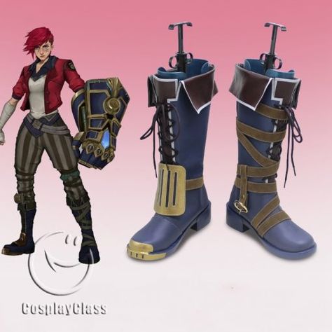 League of Legends LOL Vi Cosplay Shoes #leagueoflegends #VI #cosplayclass #shoes #cosplay Arcane Character, Vi Cosplay, Arcane Vi, Vi Arcane, League Of Legends Poster, Jinx Cosplay, Boots Female, Your Cosplay, Carnival Halloween