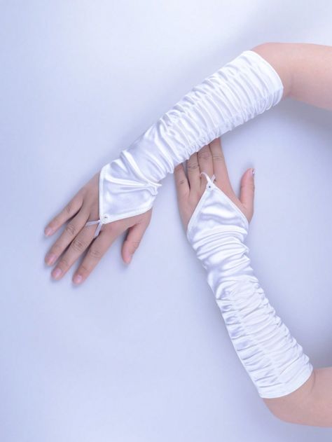 White  Collar  Fabric   Embellished   Women Accessories Elegant Gloves, Accessorize Jewellery, Disney Halloween Costumes, Couture Mode, Disney Halloween, Fantasy Clothing, White Collar, Fashion Sewing, Fingerless Gloves