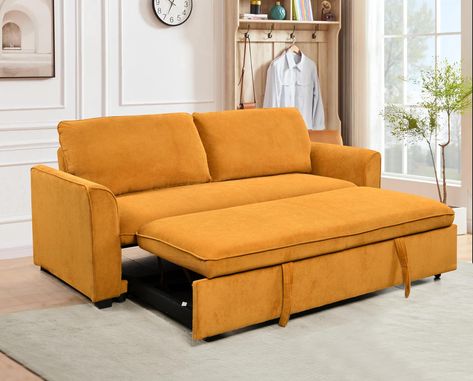 PRICES MAY VARY. Transform Your Space with Ease: The ZIGHTH sleeper sofa effortlessly converts into a queen-size bed, loveseat, or chaise lounge, allowing you to create a cozy and stylish living space. Its multifunctional design makes it perfect for compact living spaces and offices, while its sleek and elegant look adds a touch of sophistication to any room. Unmatched Comfort and Durability: Sink into the plush high-density foam cushions and detachable back pillows for ultimate relaxation. This Living Room Yellow, Sofa Bed Modern, Loveseat Futon, Loveseat Sofa Bed, Loveseat Sleeper Sofa, Room Yellow, Reception Sofa, Pull Out Sofa Bed, Yellow Living Room