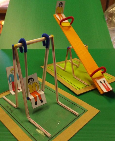 Science Art Projects For Kids, Model Playground, Art And Crafts For Kids, Science Art Projects, Beginners Art, See Saw, Moving Art, Arts And Crafts Storage, Arts And Crafts For Adults