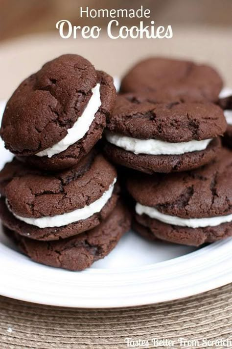 Homemade Oreo Cookies, Homemade Oreos, Oreo Desserts, Tastes Better From Scratch, Vegan Cookie, Perfect Chocolate Chip Cookies, Oreo Recipes, Oreo Dessert, Whoopie Pies