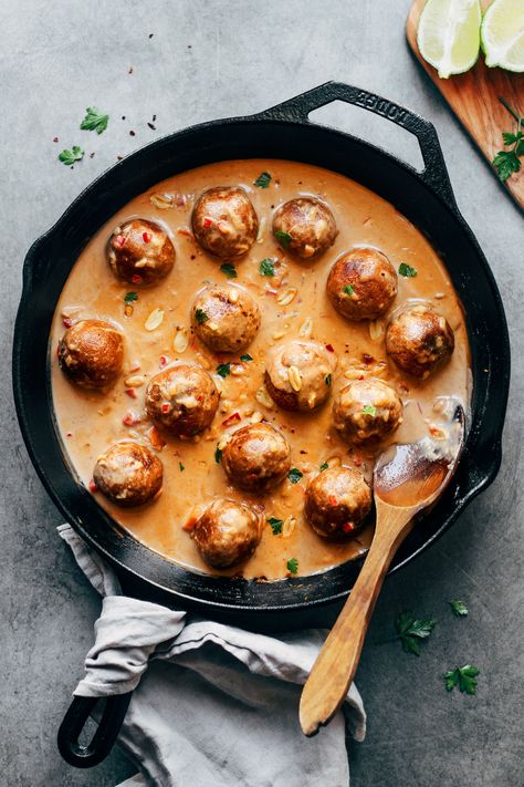 Fonio Balls in African Peanut Sauce - Full of Plants African Peanut Sauce, Fonio Recipes, Vegan Meatballs Recipe, Fonio, Vegan Meatballs, Peanut Sauce, Meatball Recipes, African Food, Delicious Vegan Recipes