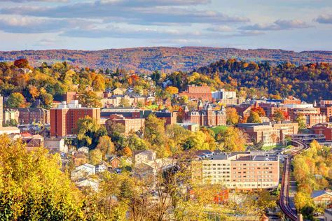 This West Virginia City Has All The Charm Of A Small Town West Virginia Waterfalls, Virginia Waterfalls, West Virginia Travel, Morgantown West Virginia, Virginia City, Virginia Travel, Southern Cities, Outdoor Education, College Town