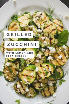 Grilled Zucchini with lemon and feta cheese Feta Cheese Recipes, Grilled Lemon, Pasta Vegetariana, Lemon Zucchini, Grilled Zucchini, Idee Pasto Sano, Veggie Dishes, Vegetable Side Dishes, Vegetable Dishes