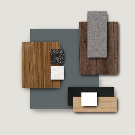 Grey With Wood, Collage Architecture, House Architecture Styles, Instagram Collage, House Color Palettes, Material Board, Creative Bedroom, Office Colors, Workplace Design