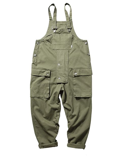 PRICES MAY VARY. Fabric: 100% Cotton - no stretch/Machine Wash Cold / Tumble Dry Low Heat 》》Classic canvas overalls with baggy straight leg fit. Two large pockets on the front and back . 》》Traditional style bib with pockets on the chest and to the sides and button up closures on the sides. Adjustable shoulder straps. 》》Classic and vintage style, buttons, carpenter style.Try it with a tee or shirt! 》》You can wear them around the farm, when you go shopping or hang out. Suitable for daily wear, sch Men Jumpsuit, Suspender Jumpsuit, Cargo Work Pants, Style Overalls, Overalls Men, Jumpsuit Men, Overall Jumpsuit, Outdoor Material, Casual Rompers