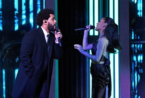 The Weeknd and Ariana Grande Perform ‘Save Your Tears’ at iHeartRadio Music Awards https://www.rollingstone.com/music/music-news/the-weeknd-ariana-grande-iheartradio-music-awards-1175536/ The Weeknd Ariana Grande, Weeknd Ariana Grande, Ariana Grande Brasil, Ariana Grande The Weeknd, Save Your Tears, Epic Costumes, Iheartradio Music Awards, Ariana Grande Album, Ariana Grande Outfits