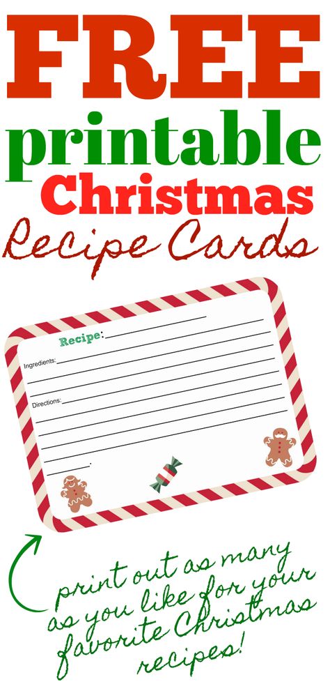 Are you doing some holiday baking? Print out these free Christmas recipe cards to keep track of them all! Even better, when you share your holiday baking with others you can also give them one of these cute free printable recipe cards with your recipe on it so they can re-make the yummy treats that you shared! Kitchen Cards Ideas, Free Printable Christmas Recipe Cards, Vintage Recipe Cards Printable Free, Christmas Recipe Cards Printable Free, Free Christmas Card Printables, Free Clip Art Printables, Holiday Recipe Card, Christmas Recipe Cards, Free Printable Christmas Cards