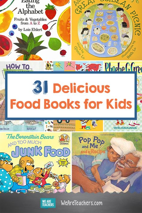 Food Books For Preschool, Books With Food Theme, Food For Preschoolers, Books About Food, Preschool Cooking, Masterchef Junior, Cooking Theme, Cooking In The Classroom, Food Books