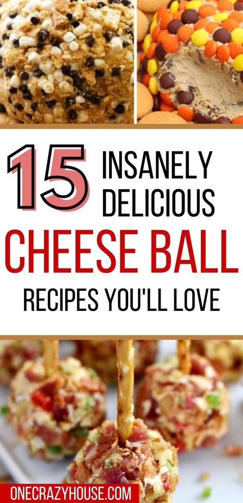 Cheese Balls are the perfect holiday appetizer (or dessert!). They're made with only a few, real ingredients and are ready in just minutes. Try these super easy recipes that are guaranteed to be a huge hit with your friends and family! #cheeseball #partyfood #appetizerrecipes #desserts Cheeseballs Recipes Easy Holidays, Cheese Balls For Fall, Appetizer Recipes Cheese Ball, Fall Cheese Balls, Sweet Cream Cheese Balls Recipe, 4 Easy Cheese Balls 12 Tomatoes, Cream Cheese Cheese Ball Recipes, Dessert Balls Cream Cheese, Appetizer Balls Recipes