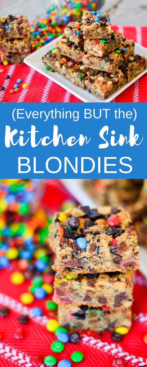 Kitchen Sink Blondies, Kitchen Sink Cookie Bars, Kitchen Sink Brownies, Kitchen Sink Bars, Blondie Dessert, Kitchen Sink Cookies, 2023 Recipes, Sweet Temptation, Coconut Chocolate