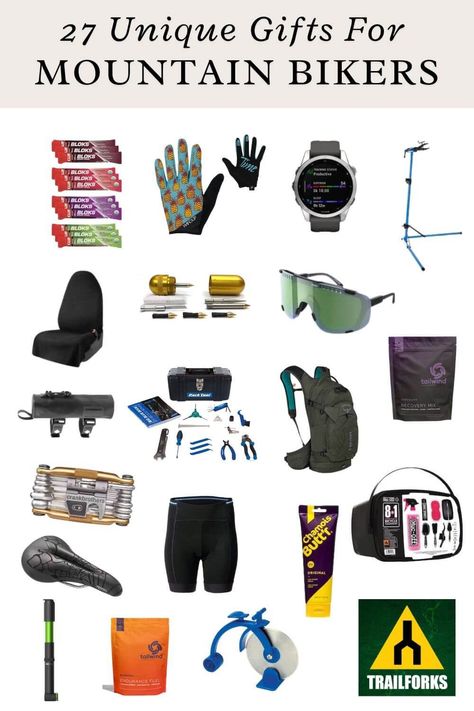 Find the best gifts for mountain bikers whether they are a seasoned shredder or new to the sport from simple tools to high-ticket ideas. Gifts For Cyclists Men, Gifts For Mountain Bikers, Gifts For Cyclists, Mountain Bike Gear, Ticket Ideas, Mountain Biker Gifts, Bike Tool Kit, Best Mtb, Mtb Accessories