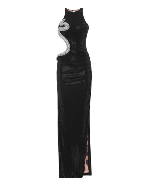 Black Versace Dress, Black Dress Red Carpet, Dress Png, Snake Dress, Dress Crystal, Preformance Outfits, Versace Dress, Cutout Maxi Dress, Maxi Dress Black