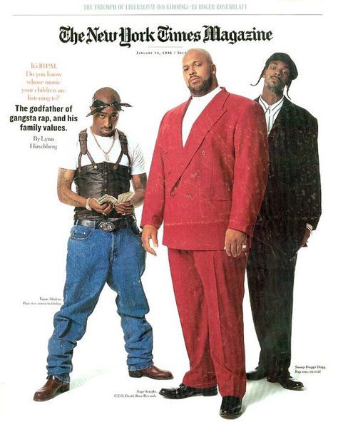 Times Magazine, Tupac, Snoop Dogg, Suge Knight. Suge Knight, Gang Culture, Hip Hop 90s, 2 Pac, Illustrated Magazine, 90s Hip Hop Fashion, Times Magazine, New York Times Magazine, Snoop Dog