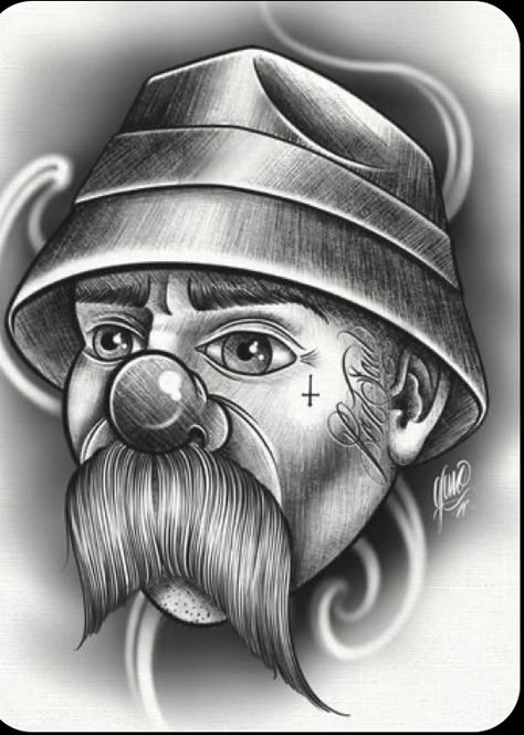 Cholo Tattoo, Chicanas Tattoo, Chicano Tattoos Sleeve, Mexican Art Tattoos, Clown Tattoo, Prison Art, Mexican Culture Art, Chicano Style Tattoo, Cholo Art