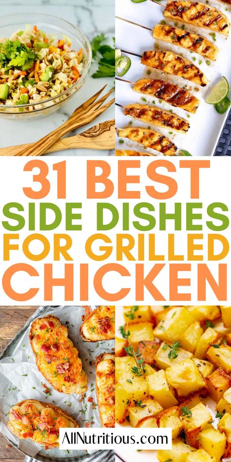 Health Side Dishes For Bbq, Best Grilling Side Dishes, Sides For Marinated Chicken, Grill Chicken Meals Ideas, Sides For Chicken On The Grill, Easy Side Dishes With Chicken, Healthy Sides To Go With Chicken, Dinner On Grill Ideas, Grilled Chicken Menu Ideas