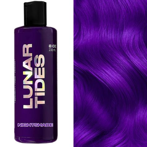 PRICES MAY VARY. Dark and luscious, our deep colors feature velvet tones that are highly pigmented to last long and create richer tones. Nightshade is a one-of-a-kind highly pigmented dark violet dye. Deep Violet Hair, Dark Purple Hair Color, Permanent Hair Dye Colors, Lunar Tide, Dark Purple Hair, Violet Hair, Shave My Head, Dark Violet, Dark Magenta