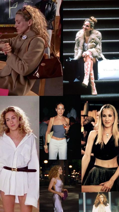 Carrie Bradshaw looks in SATC 🤍 #carriebradshaw #sarahjessicaparker #satc #sexandthecityvibes #sexandthecitycarrie #carriebradshawstyle #outfits #fashion Carrie Bradshaw Style, Carrie Bradshaw Outfits, Clubbing Outfits, Body Outfit, Tie Skirt, Movies Outfit, Carrie Bradshaw, City Style, Outfits Fashion