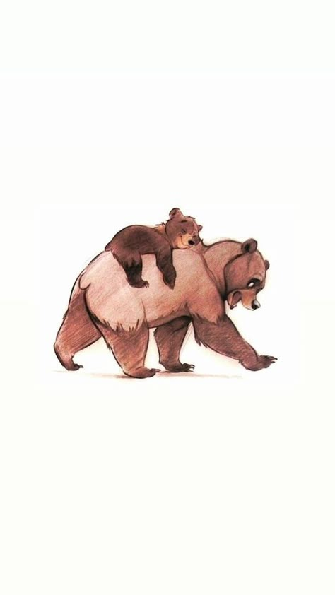 Cute Sister Tattoos For 2, Brother Bear Tattoo, Disney Core, Brother And Sister Tattoo Ideas, Cartoon Paintings, Sister Tattoo Ideas, Mural Nursery, Bookish Tattoos, Sister Tattoo