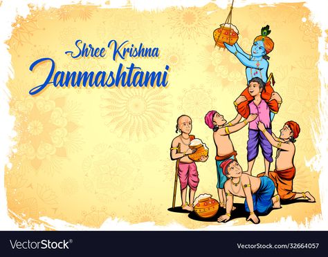 Dahi Handi Drawing, Janmashtami Illustration, Krishna Dahi Handi Images, Dahi Handi Images, Janmashtami Cartoon Images, Happy Shri Krishna Janmashtami, Sri Krishna Janmashtami Creative Ads, Krishna Janmashtami Png, Krishna Janmashtami Ke Poster