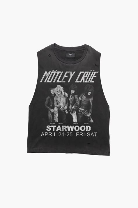 Motley Crue Tank Top, Sleeveless Band Tee, Lisa Clothes, Motley Crue Shirt, Roxie Hart, Rock Tank Tops, Cheetah Print Wallpaper, Rocker Tee, Vintage Tank Top