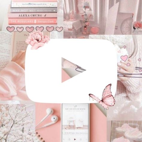 Cute App Icons Aesthetic Pink Settings, Youtube Aesthetic Icon, Pink Kitty Wallpaper, Films Logo, Drawing Pictures For Kids, Pastel Pink Icons:), Icona Ios, Youtube Aesthetic, Christmas Wallpaper Iphone Cute