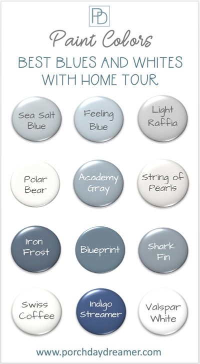 Academy Gray Valspar, Light Blue White Paint Colors, The Best Blue Paint Colors, Pearl Paint Colors For Walls, Blue Toned White Paint Colors, Blue And Beige Paint Scheme, Valspar Sea Salt Blue, Blue Walls White Furniture, Iron Frost Paint Color