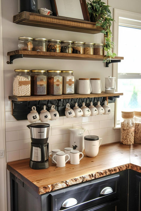 35 Cozy Tea Station Ideas to Warm Your Heart Drink Corner Home, Tea Nook In Kitchen, Coffee Tea Bar Station, Tea Station Ideas, Tea Nook, Coffee Tea Station, Tea Corner, Hawaii Living, Small Space Inspiration