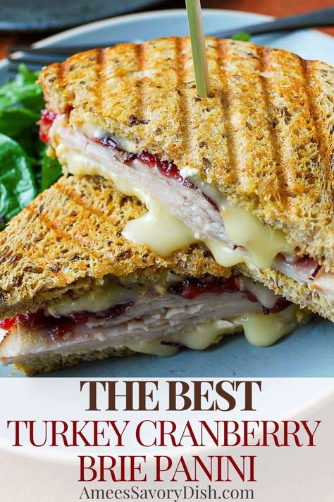 Turkey Apple Cheddar Panini, Turkey Cranberry And Brie Sausage Rolls, Brunch Special Ideas, Fall Lunch Sandwich, Wraps Recipes Turkey, Turkey And Brie Sandwich, Turkey Gobbler Sandwich, Turkey Apple Brie Sandwich, Winter Sandwich Ideas