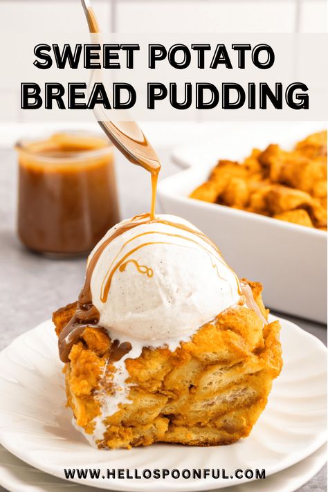 Sweet Potato Bread Pudding Sweet Potato Desserts Easy, What Can I Do With Sweet Potatoes, Thanksgiving Desserts Sweet Potato, What To Make With Sweet Potatoes Dinners, Breakfast Ideas With Sweet Potatoes, Bread Pudding Recipes Homemade, Easy Sweet Potato Bread, Leftover Mashed Sweet Potato Recipes, Moist Sweet Potato Bread Recipe