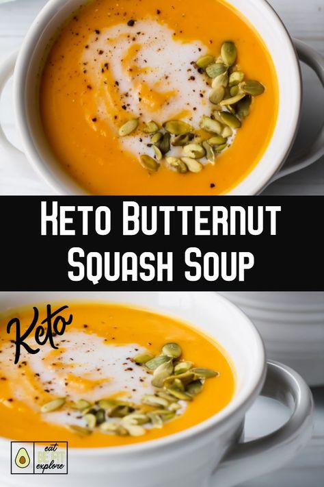 Keto Butternut Squash Soup, Keto Butternut Squash, Squash Soup Recipe, Low Carb Soup, Fat Foods, Squash Soup, Butternut Squash Soup, Diet Help, Be Fit