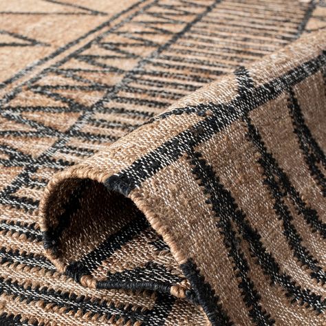 Pile Height: 0MM Construction: Hand Loomed Fiber: 85% Jute, 15% Cotton Backing: Origin: INDIA Disclaimer: Sizes may vary slightly Bohemian Flat, Eclectic Area Rug, Hand Loomed Rug, Charcoal Rug, Contemporary Bedroom Decor, Central Asia, Cotton Rug, Hand Loom, Accent Rugs