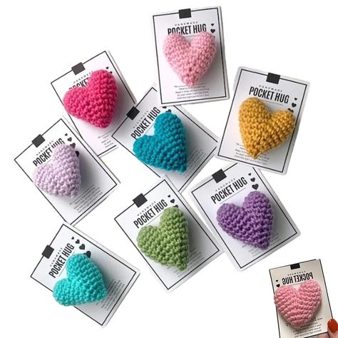 PRICES MAY VARY. Handmade Crocheted Heart ---- Each crocheted heart is meticulously handcrafted with care and attention to detail. The soft yarn and intricate crochet pattern create a charming and cuddly heart that fits perfectly in the palm of your hand. Sympathy Card Included ---- Along with the crocheted heart, this set includes a sympathy card that allows you to express your feelings and offer comfort to your recipient. It's a thoughtful gesture during difficult times. Pocket-Sized Comfort - Box Backpack, Crocheted Heart, Hug Gifts, Miss You Gifts, Knitted Heart, Pocket Hug, Heart Pocket, Gifting Ideas, Crochet Heart