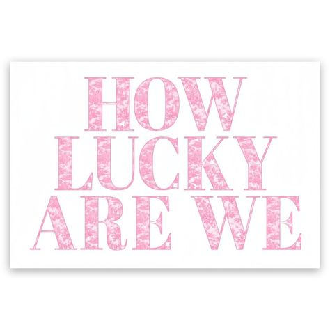 PRICES MAY VARY. 1.Transformative Inspirational Wall Art for a Chic Space Elevate your living area with our "How Lucky Are We" wall art, available in various sizes: 8x12in, 12x18in, 16x24in, 20x30in, and 24x36in. This black and white poster seamlessly fits into any trendy home decor, from grandmillennial to vintage styles. This unique wall decor is perfect for apartment decor, making it the centerpiece of your living room, bedroom, or office. 2. Premium Quality and Lasting Durability Our grandmi Cute Pictures For Room Decor, Posters For Apartment, College Wall Posters, Nashville Wall Art, Pink Apartment Living Room, How Lucky Are We Wall Art, Cute Room Wall Decor, How Lucky Are We, Pink Floral Aesthetic