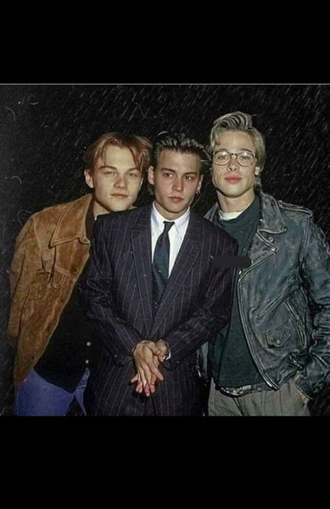 leo, Johnny, Brad Leonardo Dicaprio And Johnny Depp, Young Brad Pitt, Leonardo Dicaprio Brad Pitt, Brad Pitt Leonardo Dicaprio, Johnny Depp Leonardo Dicaprio, 90s Boys, 90s Actors, Leonardo Dicaprio 90s, Young Johnny Depp